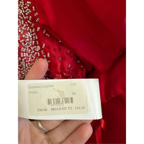 NWT Precious Formals Beaded Sequined Evening Prom Gown Dress Ball Gown Sz 10 - Picture 4 of 14